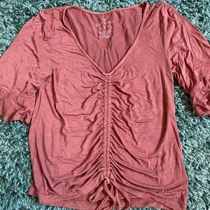 Red 3/4 sleeve blouse